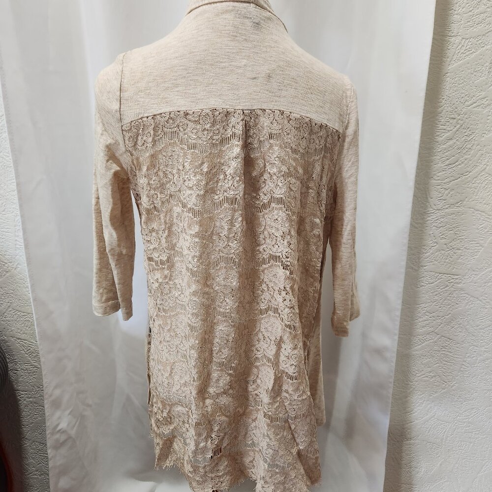 NWT  Cream Lace back elegant cardigan cover up top
